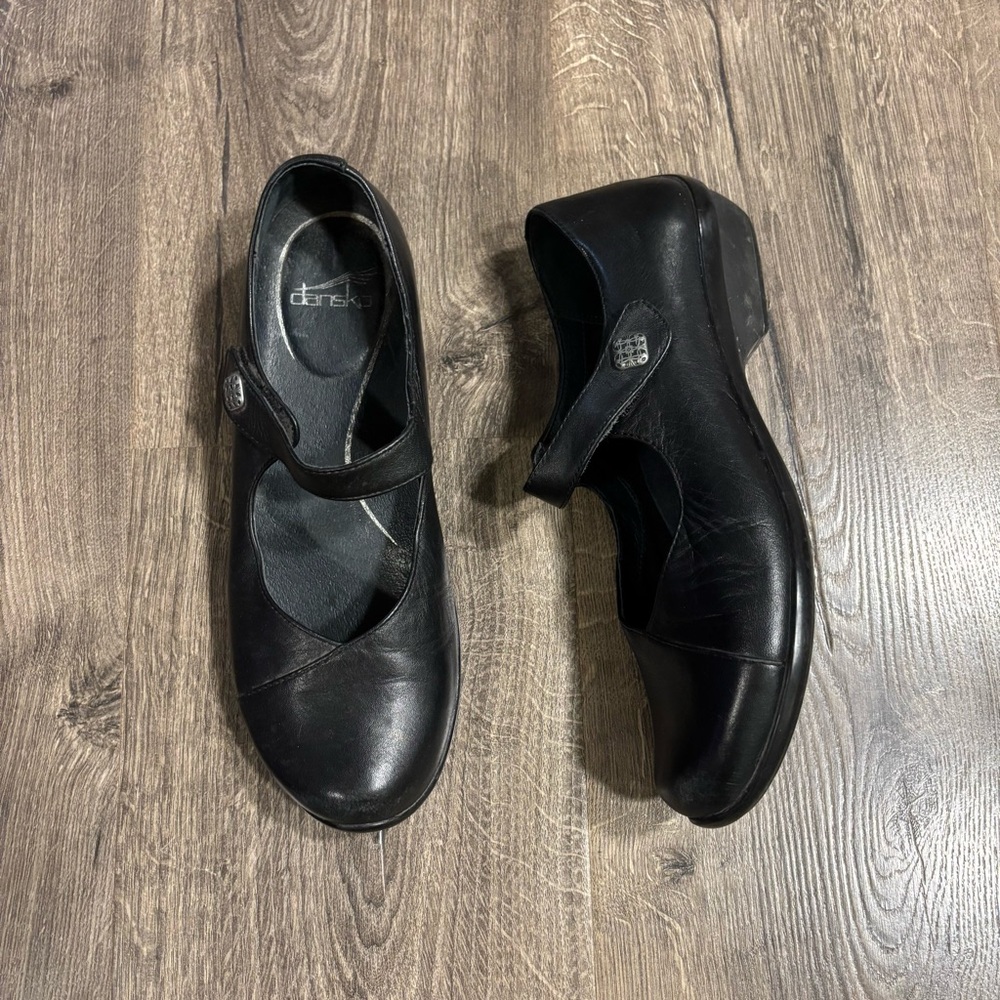 Dansko Womens Black Nappa Opal Mary Jane Comfort Work Shoes Flats Size 38 7.5/8